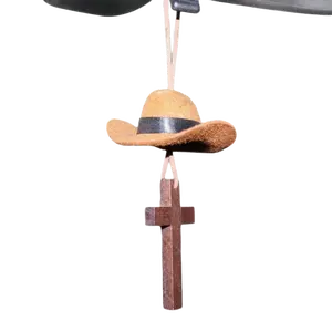 Cowboy Hat Car Rearview Mirror Ornament, Tibetan Handmade Peace Knot Pendant, Stylish Car Interior Hanging Decor Lanyard Car Accessory