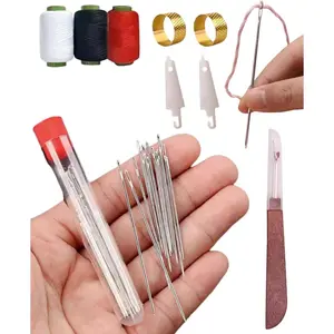 34pcs Sewing Tool Kit,  Sewing Kit Portable Hand-Sewing with 25 Steel Needles, Seam Ripper, Threads and Threads, Sewing Work Kit for Beginners, Sewing Needle Kit