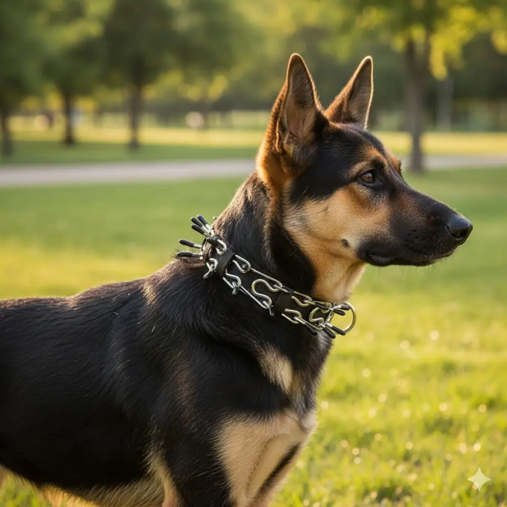 Anti-Slip Rubber Padded Training Collar for Medium Dogs | Adjustable 5-Level Shock Absorption | Quick-Release Safety Buckle with Stainless Steel Tips | Anti-Choke Design for Small & Medium Breeds | Adjustable Collars