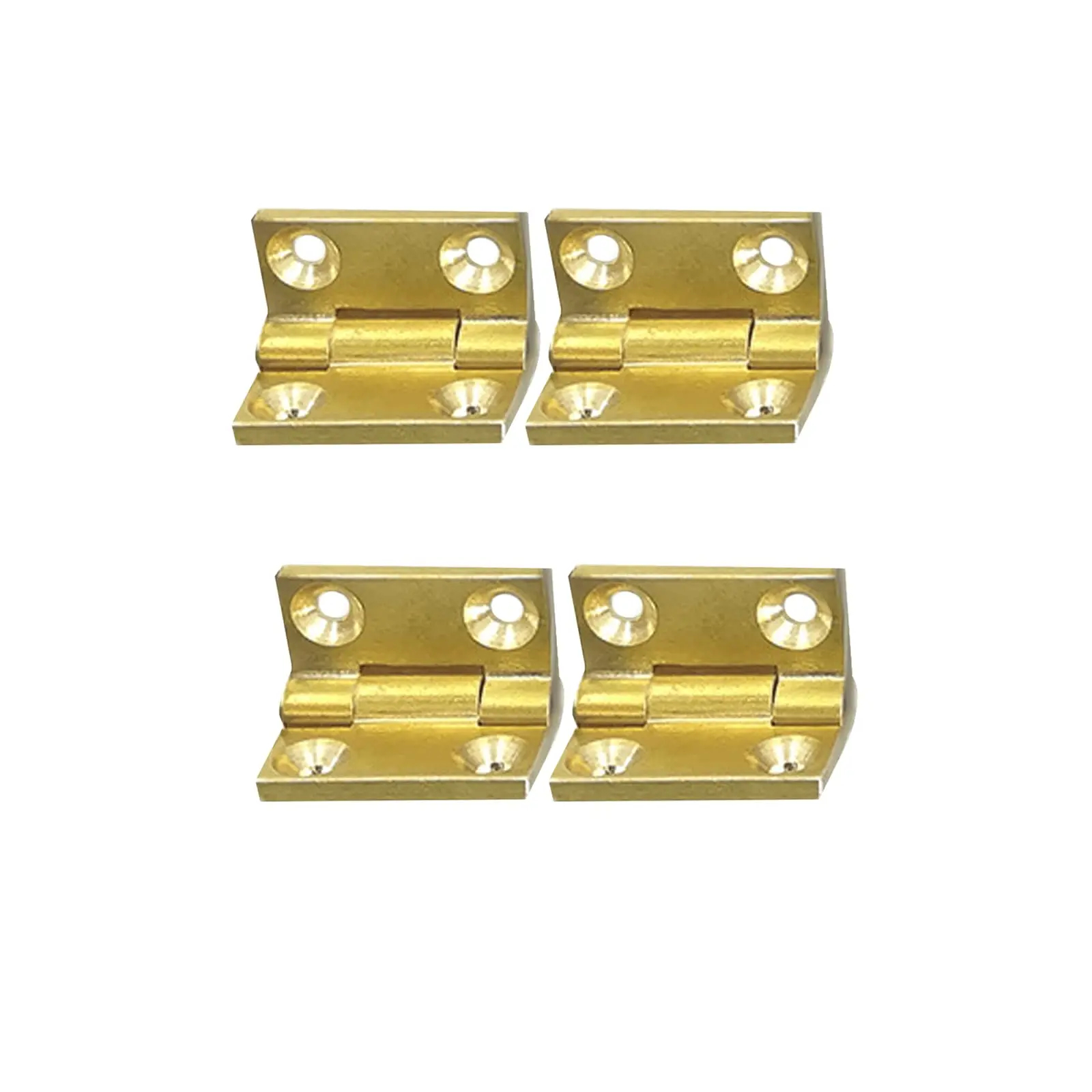 4Pcs Mini Solid Brass Hinges  90 Degree Small Connectors for Gift Box Wooden Case Delicate Boxes Doll House Model Making Folding Pages 19x12.5mm/0.75"x0.49"