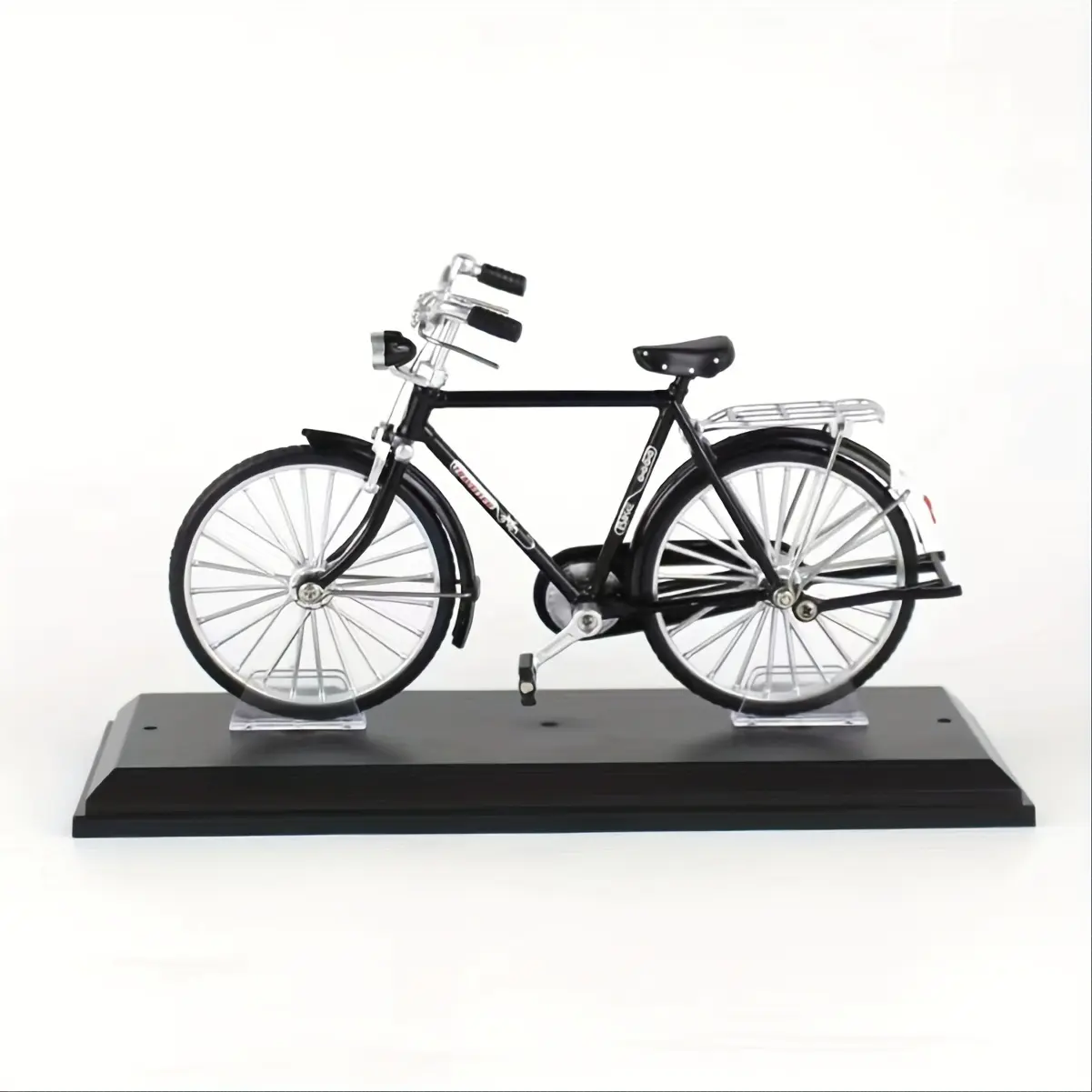 1:10 Scale Decorative Die-Cast Bicycle Model Ornament - Vintage Forged Alloy Manual Assembly-Disassembly Kit, Compact Metal Miniature, Desktop Home Decor Collectible Gifts, Decorative Diecast Model