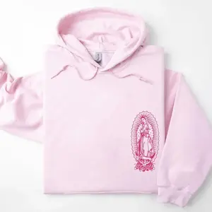 Virgen de Guadalupe Hoodie, Trendy Hoodie, Unisex Classic Cotton Fabric, Printed Womenswear Menswear, Religious Faith Hoodie, Gift for Catholic Followers