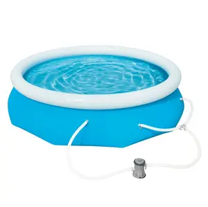 Bluescape Fast Set 10’ x 30” Round Inflatable Soft Sided Above Ground Pool Set