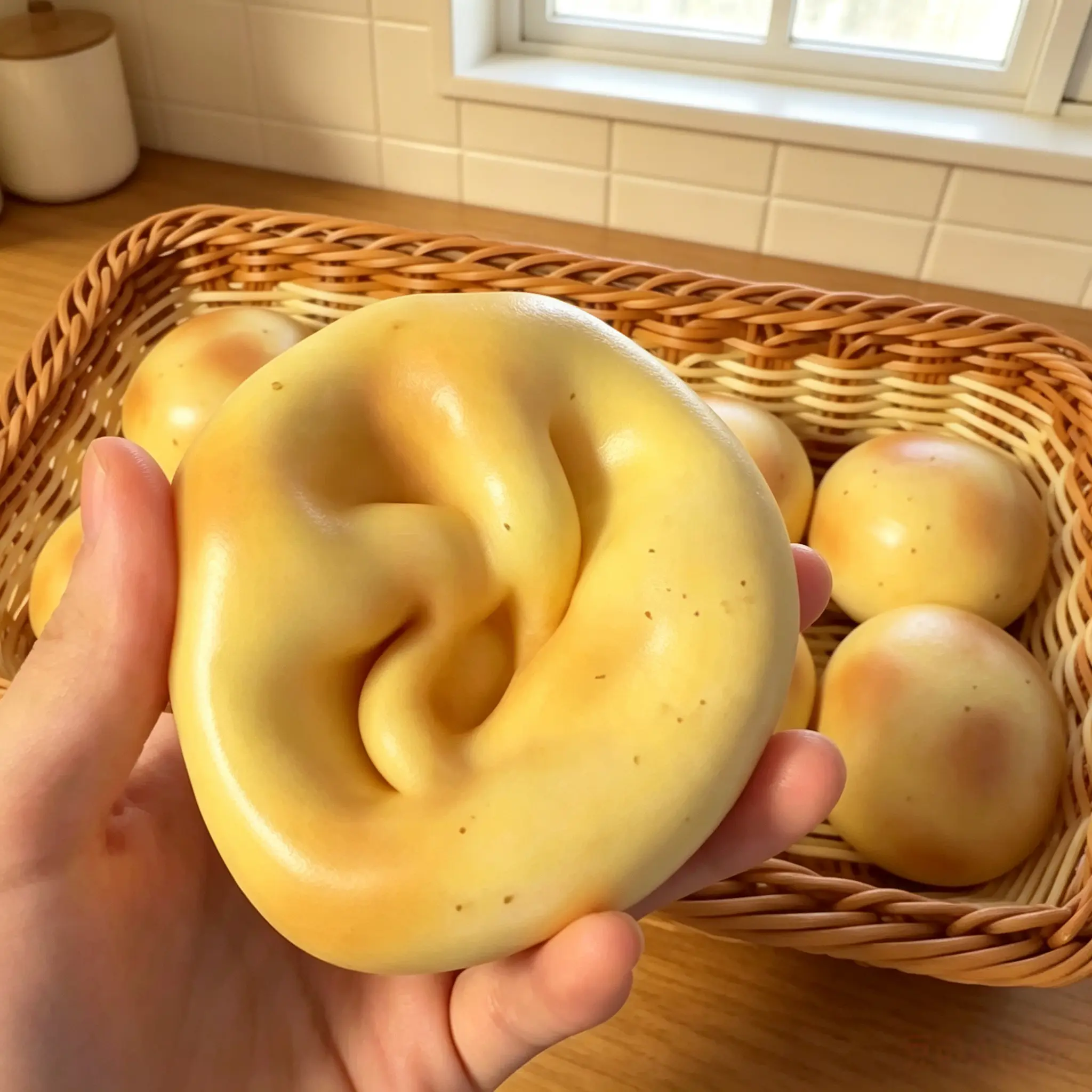 Unique Handmade Potato Squishy Fidget Ball, Soft Snack-Shaped Sensory Toy, Portable Pocket Stress Relief Toy for ASMR Play, Stress Relief Toys