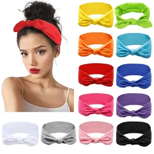 12 Piece Elastic Bow Headband Set for Women Soft Breathable Fiber Material Cute Fashionable Headwear for Sports Daily Use Various Colors Ideal Gift