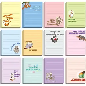 12 count Funny Sticky Notes for Work Sarcastic Pads Self Adhesive Notepads Novelty Sticky Memo Note Fun Pads  It for Office Coworker Gifts Teacher Nurse Hilarious Humor Employee Appreciation Supplies