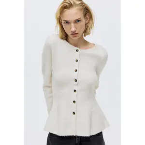H&M Rib-knit peplum cardigan