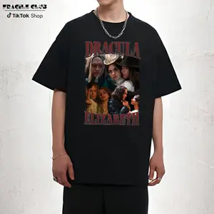 Vintage Dracula & Elizabeth Movie Graphic T-Shirt, Y2K Retro Fan Gift Menswear, Gift For Her, Man Short sleeve Crewneck Day Oversized