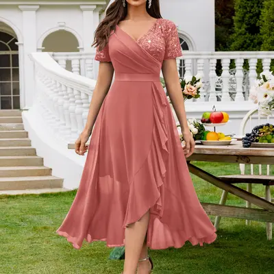 mid length flowy dress Women's Sleeveless Navy Blue Cotton Midi Dress main image 0