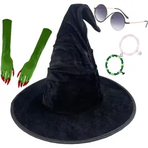 Elphaba Glinda Wicked Witches Hats Black Large Ruched Witch Hat Women Costume Accessory Halloween Cosplay Party Decor Role Play