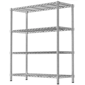36" 4-Tier Chrome Wire Shelf 350LBS Per Shelf Heavy Duty Steel Storage Rack(36"W X 14"D X 54"H)Rust-Resistant for Kitchen