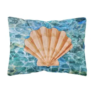 212 MAIN Scallop Shell & Water Themed Fabric Decorative Pillow, Outdoor Cushion, Home Decorative Cushion