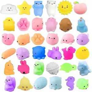 48pcs Mochi Squishy Toys, Stress Relief Squishies, Mini Animal Squeeze Toys, Stress Relief Toys, Party Favor Bag Fillers, Birthday Party Gifts, Random Colors