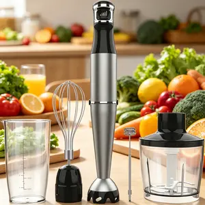 【5 in 1】Immersion Blender, 1100W Immersion Hand Blender Set, Trigger Variable Speed 5 in 1 Stick Emulsifier with Chopper, Whisk and Frother for Soup, Baby Food and Smoothies