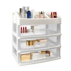 1 One 4 Layers Desk Storage Box, Large Capacity with Drawer Organizing Box, Cosmetics Organizing Box, Desktop Storage Rack, Storage Assistant, School Season, Back to School Supplies, Girl Gifts