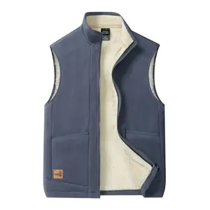 Men's Vest with Fleece Lining Thickened Warm Winter Sleeveless Jacket - Warm Sleeveless Shirt with Zipper Pockets, Inner Layer Keeps You Warm, Suitable for Cold Weather, Winter Coat | Sleeveless Vest