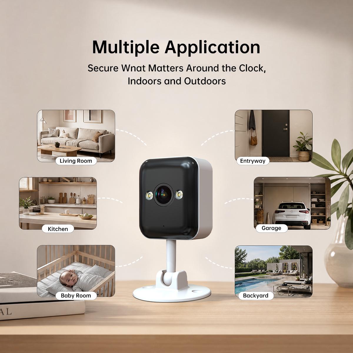 【Free Power Supply】JOOAN WiFi MINI 1080P FHD Camera Indoor And Outdoor Waterproof Security Surveillance, 1 Year Warranty, Can Still Monitor Without Network, Suitable For Home And Outdoor Use, Color Night Vision, With Spotlight And Two-Way Audio, Alexa 【Free Power Supply】JOOAN WiFi MINI 1080P FHD Camera Indoor And Outdoor Waterproof Security Surveillance, 1 Year Warranty, Can Still Monitor Without Network, Suitable For Home And Outdoor Use, Color Night Vision, With Spotlight And Two-Way Audio, Alexa