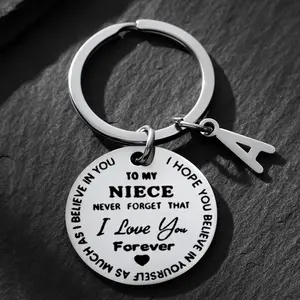 Stainless Steel 'to My Niece' Engraved Keychain - Perfect Birthday or Graduation Gift From Uncle, Fashionable Accessory for Handbags & Backpacks, Unisex Keychain