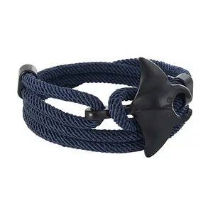 Manta Ray Devil Fish Design Milan Cord Nylon Rope Wrap Bracelet for Men & Women