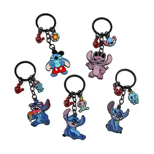 Disney Stitch Keychain Collectible Keyring Featuring Various Stitch Characters with Colorful Charms and Chains for Disney Enthusiasts