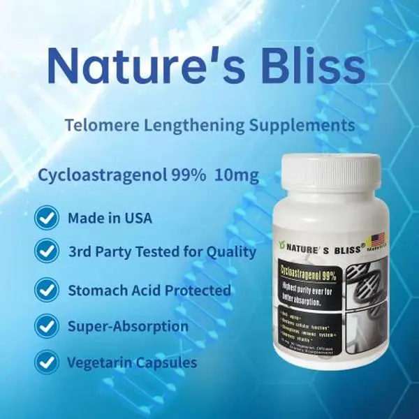 99% Pure Cycloastragenol ,Telomerase Activator， Anti-Aging Capsuletelomerase,  DRcaps Enhanced Absorption，anti-aging supplement, DNA repair, longevity, cellular anti-aging, astragalus, USA made, biohacking