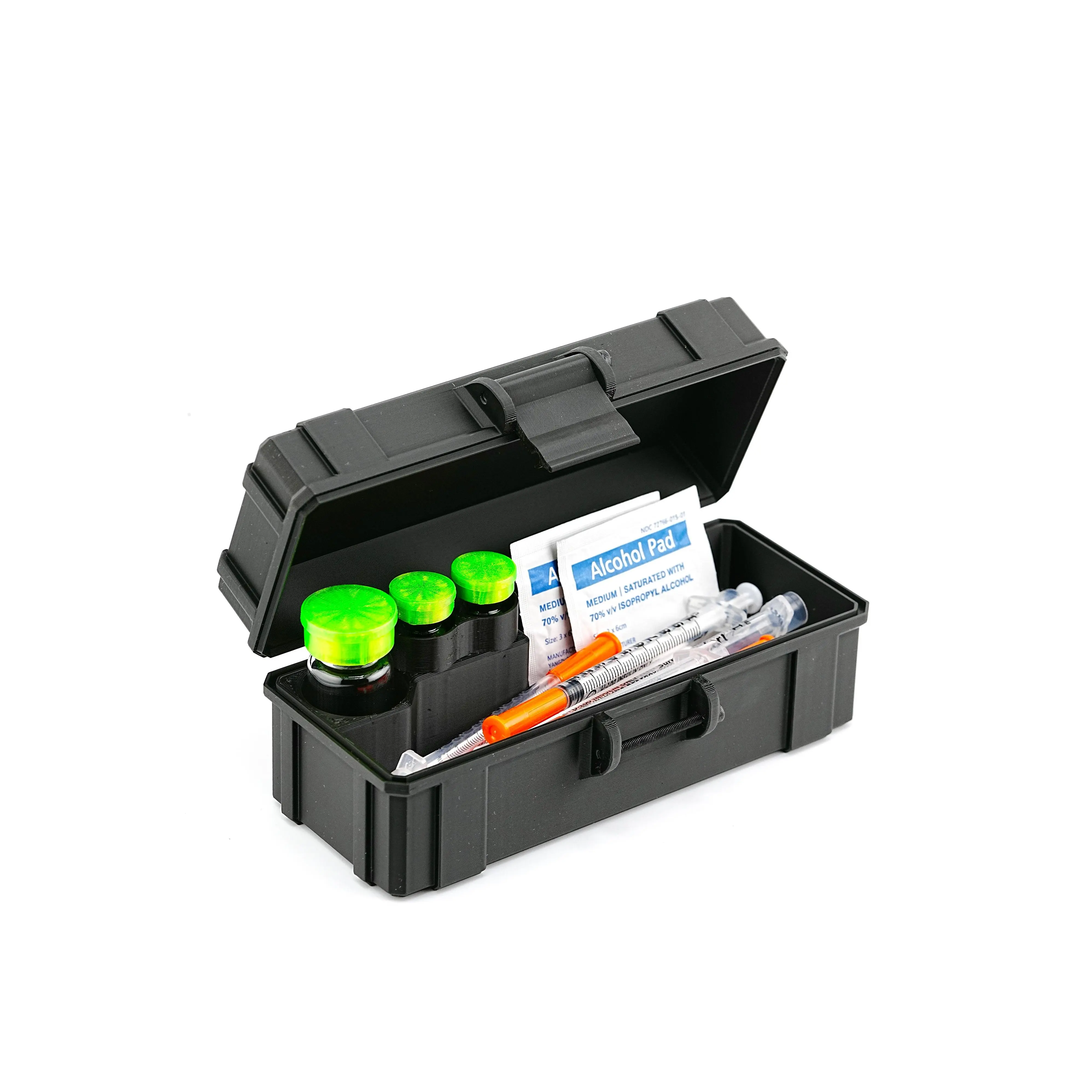 Vial Case Holds 2 x 3ml, 1 x 10ml Vials Tall + Prep Pads | Ready Portable