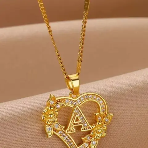 Heart Shaped Pendant Necklace, Initial Letter Necklace, Alphabet Heart Necklace, Elegant Letter Design Necklace for Women & Girls, Fashion Jewelry for Party, Daily Decor, Trendy All-match & Exquisite Jewelry for Birthday Gift, Love Necklace