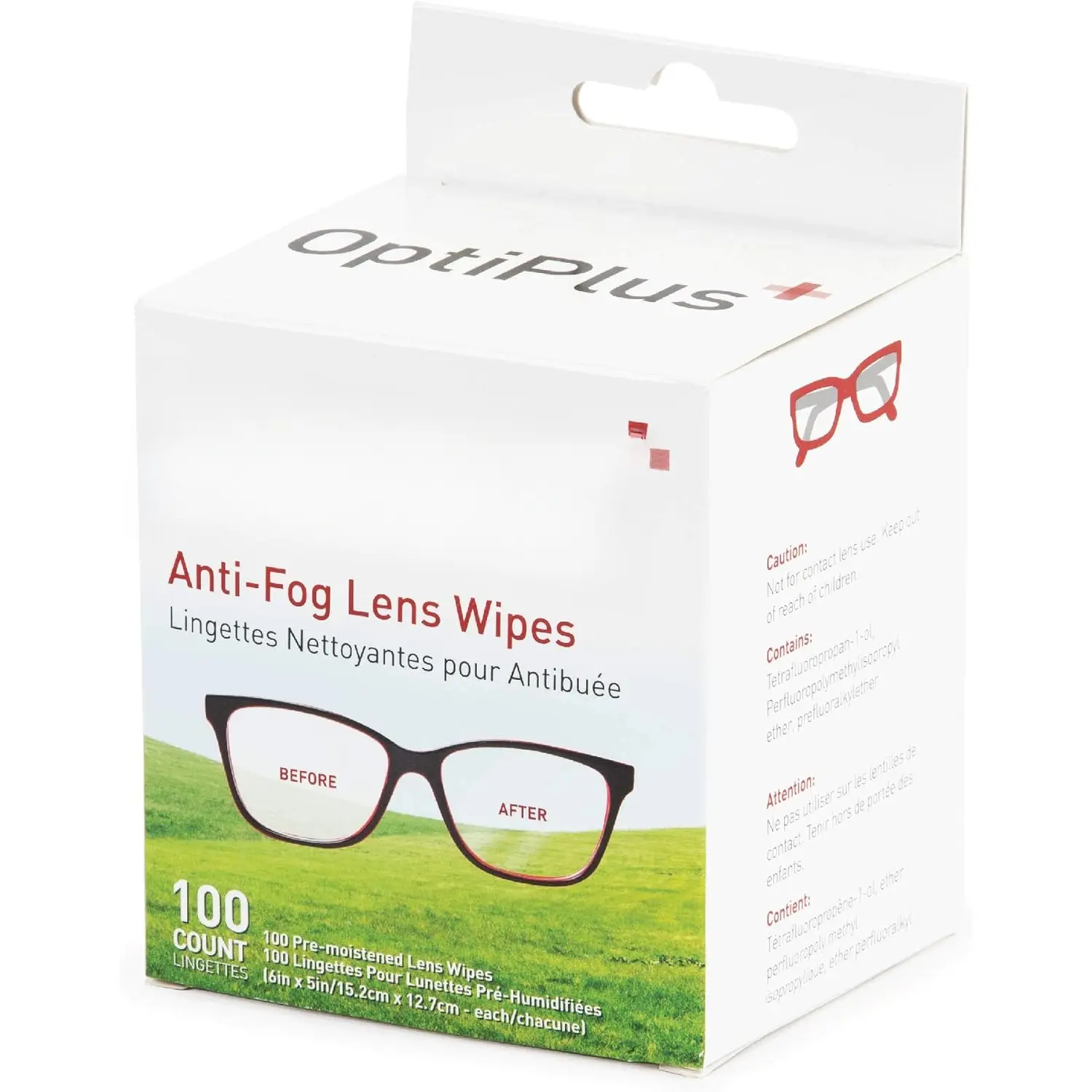 Anti Fog Pre-Moistened Cleaning Wipes for Glasses, Screens, Lenses - Quick-Dry, Scratch-Free, 100 Count