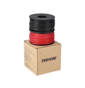 TUOFENG 18awg Wire, 100 Feet Super Flexible Silicone Insulated Hookup Wire 50 ft Black and 50 ft Red 2 Separated Wires Tinned Copper Wire High Temperature Resistance