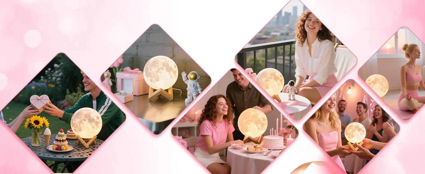 4.7 Inch 3D Printed Moon Lamp, Realistic Lunar Texture LED Night Light, Remote & Touch Control, Rechargeable with Timer, Unique Home Party Decor Gift for Kids (Thanksgiving, Christmas, Housewarming) cool tech gadget