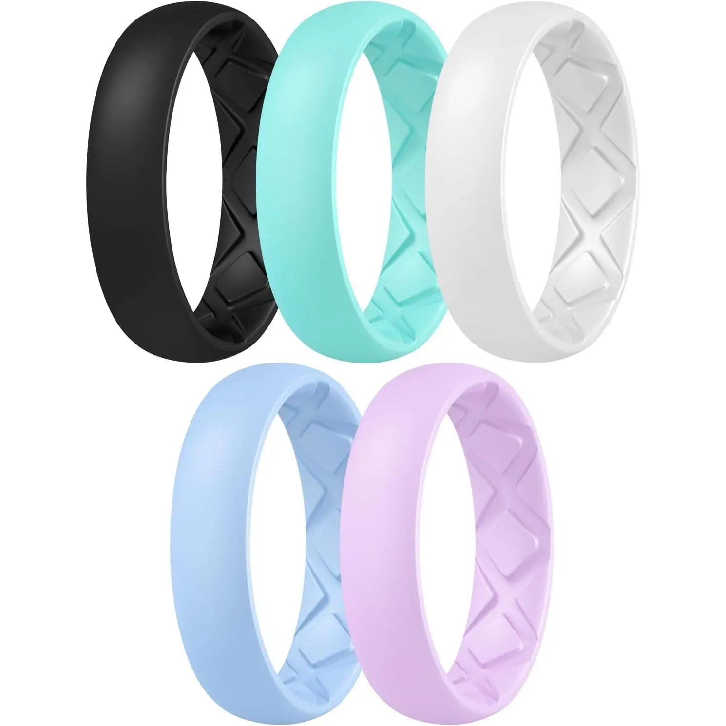 B34-Lilac Purple, Sky Blue, Teal Mist, Black, Whit
