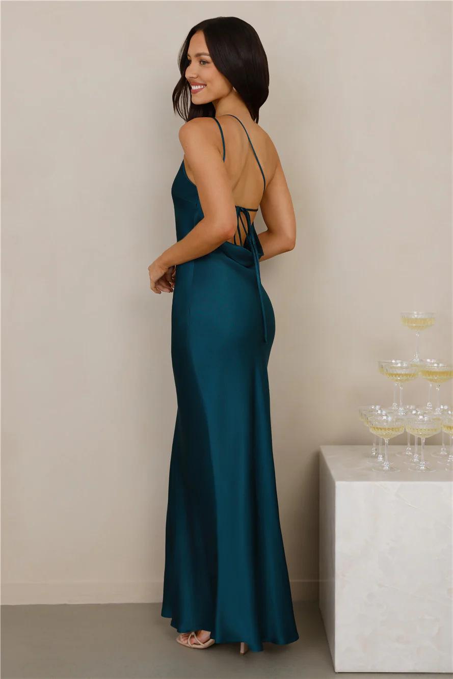 Long Backless Lace Up Slim Fit Women's Dress