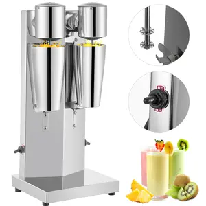 fathersdaygift VEVOR Milkshake Maker Kit, Stainless Steel Electric Milkshake Maker, 180W Milkshake Machine, Double Head Classic Milkshake Maker with 800ml Cup, Silver Milkshake Maker Machine, 2 Speed Adjustable