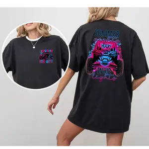 Summer Night and Whip Lights Tee - Loose-Fitting Cotton Graphic T-Shirt