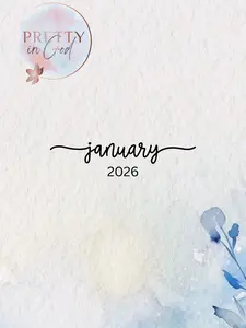 Pretty in God Monthly Bible Read January 2026 - Physical Copy with Weekly Reading Plans Prayer Focuses & Reflection Prompts