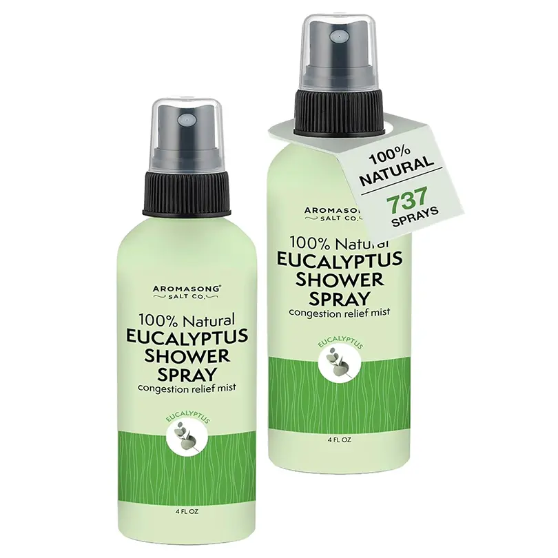 Aromasong Eucalyptus Scent Aromatherapy Shower Spray 2-Pack - Chemical Free Natural Ingredients, Soothing Relaxation Support, Body Care Multi-Pack