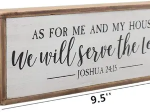 Paris Loft As for Me and My House We Will Serve The Lord Wood Rustic Wall Sign Plaque|Farmhouse Home Decor|Christian Decor|Bible Verse Sign