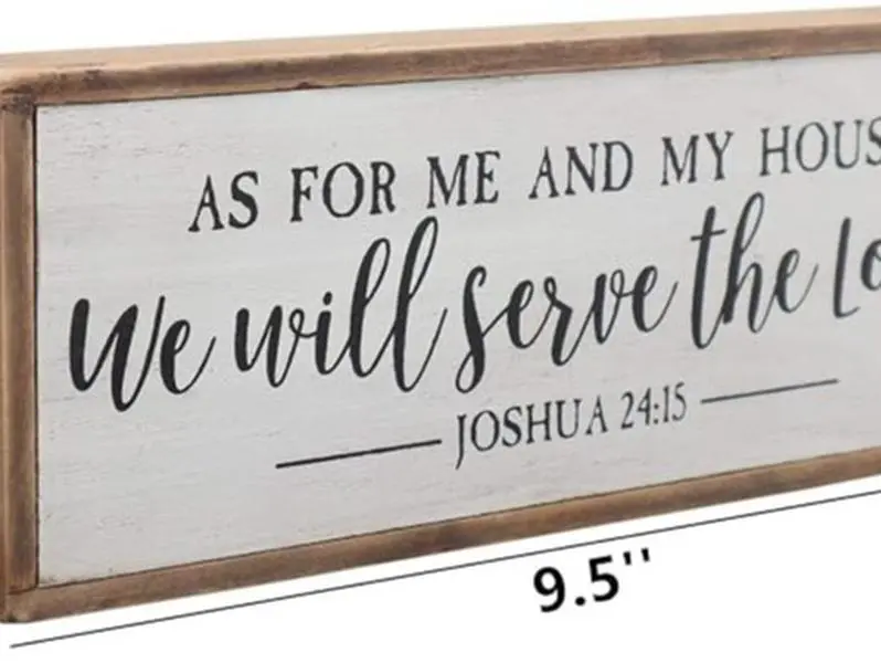 Paris Loft As for Me and My House We Will Serve The Lord Wood Rustic Wall Sign Plaque|Farmhouse Home Decor|Christian Decor|Bible Verse Sign