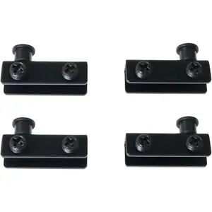 Glass Door Pivot Hinge  2 Sets Black Iron Nickel Plated Glass Clamps for Free Swinging Glass Doors, Glass Door Hinge