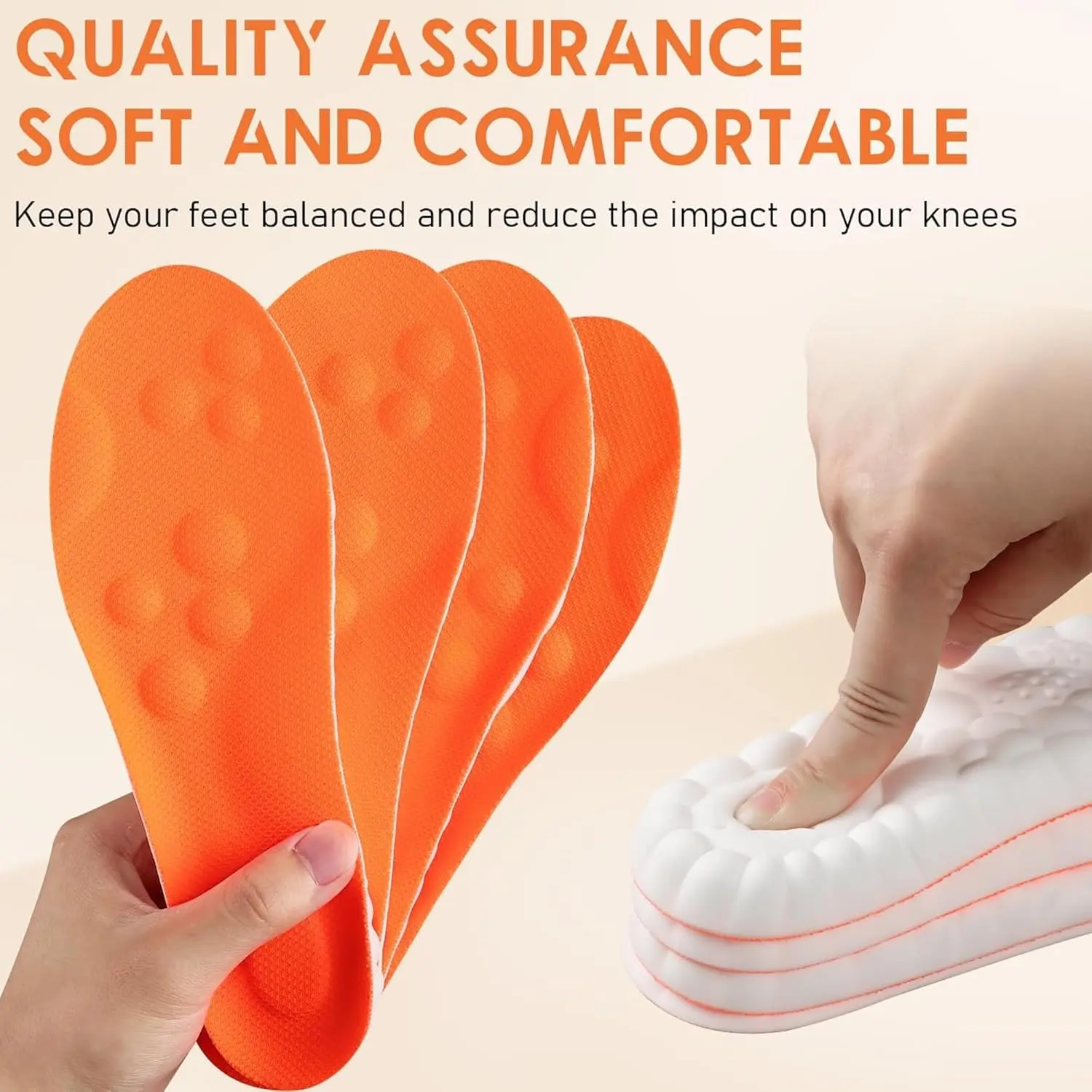 Active 4D Cloud Arch Support Shoe Insoles, 1pcs Athletic Memory Foam & PU Material Footwear Inserts for All-Season Comfort, All Seasons