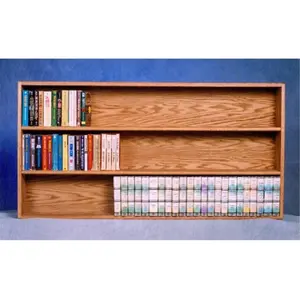Wood Shed  Solid Oak Wall or Shelf Mount DVD-VHS tape-Book Cabinet