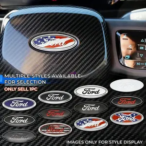 58mm Car Steering Wheel Emblem Cover Sticker, decorative accessories suitable for Ford Kuga, Focus, Mondeo, Fiesta, Mondeo Mk2/3, car steering wheel center decal Vehicle Sticker For Cars