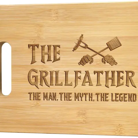 Dad's BBQ Cutting Board, BBQ Gifts for Dad, Christmas Gifts for Dad, Best Dad Gifts, Father Day Gift from Daughter Son, Birthday Gifts for Dad, The Man The Grill The Legend, Unique Engraved Grill