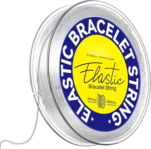 0.5mm Elastic Bracelets Strings Cord, Elastic  Stretch Bead Cord for  Making, Clear Stretchy Elastic String Cord for Beading, Transparent Thread for Bracelet Necklace Making
