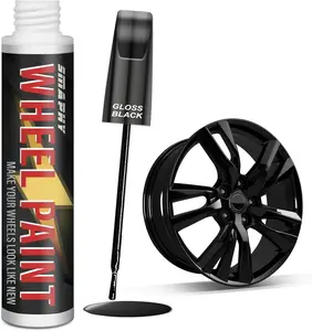 Gloss Black Rim Touch Up , Wheel Scratch Repair Touch Up  Pen, Repair Curb Rash, , and Scuffs on Wheels Quickly and Easily, Universal Color Gloss Black Wheel
