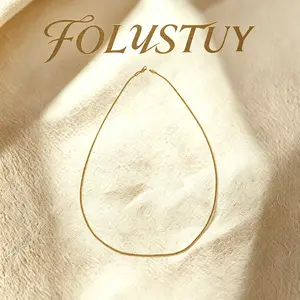 [1.8mm, 22.3inches Fox Tail Necklace]【FOLYSTUY (Y136)】Fox Tail Necklace for Men and Women Unisex with Lobster Clasp