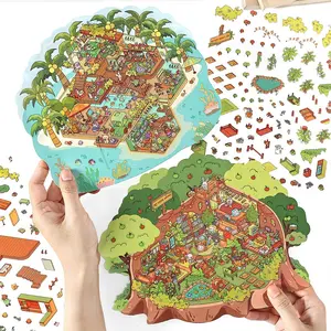 Micro Scene Sticker, Sticker Packs, 6 Sheets/bag (2 Style x 3 Sheets) House Theme Scrapbooking & Journal Making Material, DIY Crafts Decorative Sticker for Phone Case