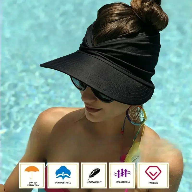 Women's Sun Protection Wide Brim High Quality Hat, Casual Outdoor Sun Hat for Women & Girls, Fashion Accessories for Traveling & Beach Party