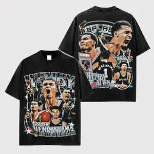 Victor Wembanyama The Alien Vintage Washed Heavy Cotton Oversized Graphic Tee | 90s Retro Bootleg Basketball Shirt for Spurs Nation Fans | Y2K Streetwear Game Day Fit | Premium Acid Washed Men's Hector Banana-Bread Top & French Vanilla Apparel V2 Gift!