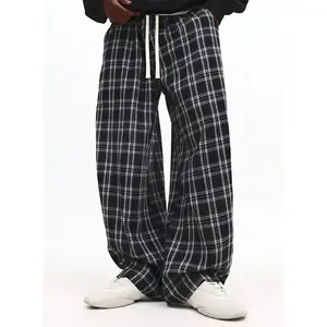 Men's Plaid Casual Pants - Soft and comfortable sleepwear, straight-leg cut, drawstring waistband design, suitable for everyday home wear and outdoor walks, can be given as a Christmas gift to husband or wifeGift